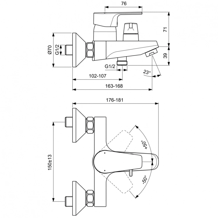 Смеситель для ванны Ideal Standard Cerafine D — 4