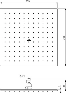 Верхний душ Ideal Standard IdealRain Cube Easy-Clean 300x300 Silver Storm — 2
