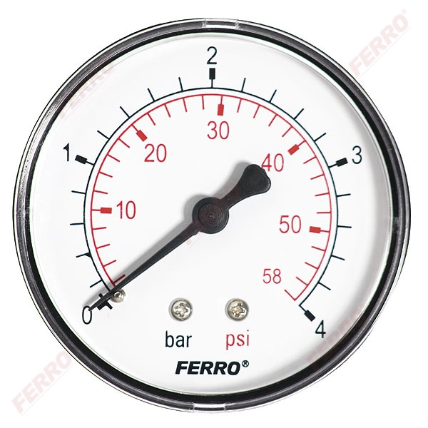 Манометр аксиальный 63mm* 1/4" 0-4 bar Ferro M6304A