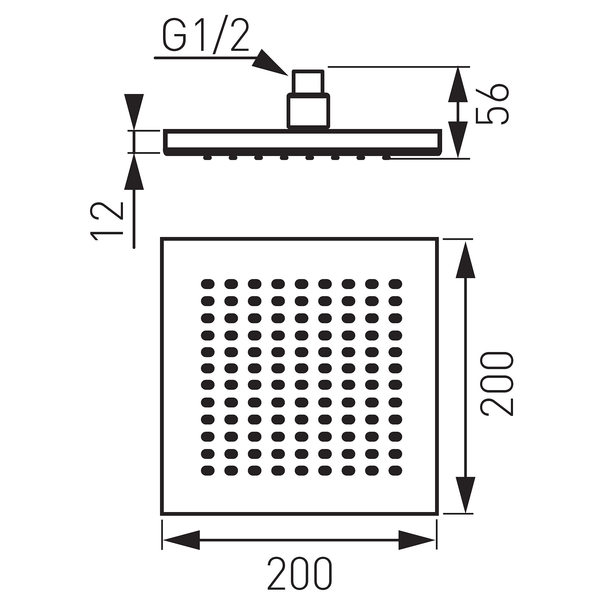 Pălărie duș Ferro 200x200 DSN02 — 2