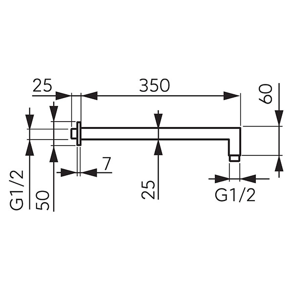 Braț de duș de perete Ferro RN350KBL 35 cm — 2