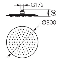Верхний душ Ferro D.300 DSN07BL — 2