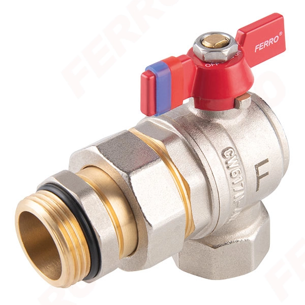 Шаровой кран угловой 30 bar Ferro F-POWER 1″ MF KFPS3A