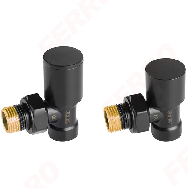 Set robinet tur/retur Ferro 1/2 ZGB31BL coltar negru