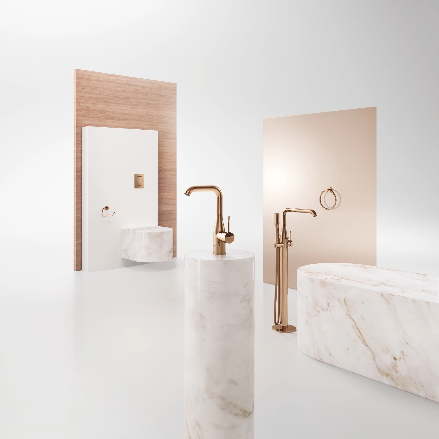 Baterie freestanding pentru cada Grohe Essence Warm Sunset — vedere 2