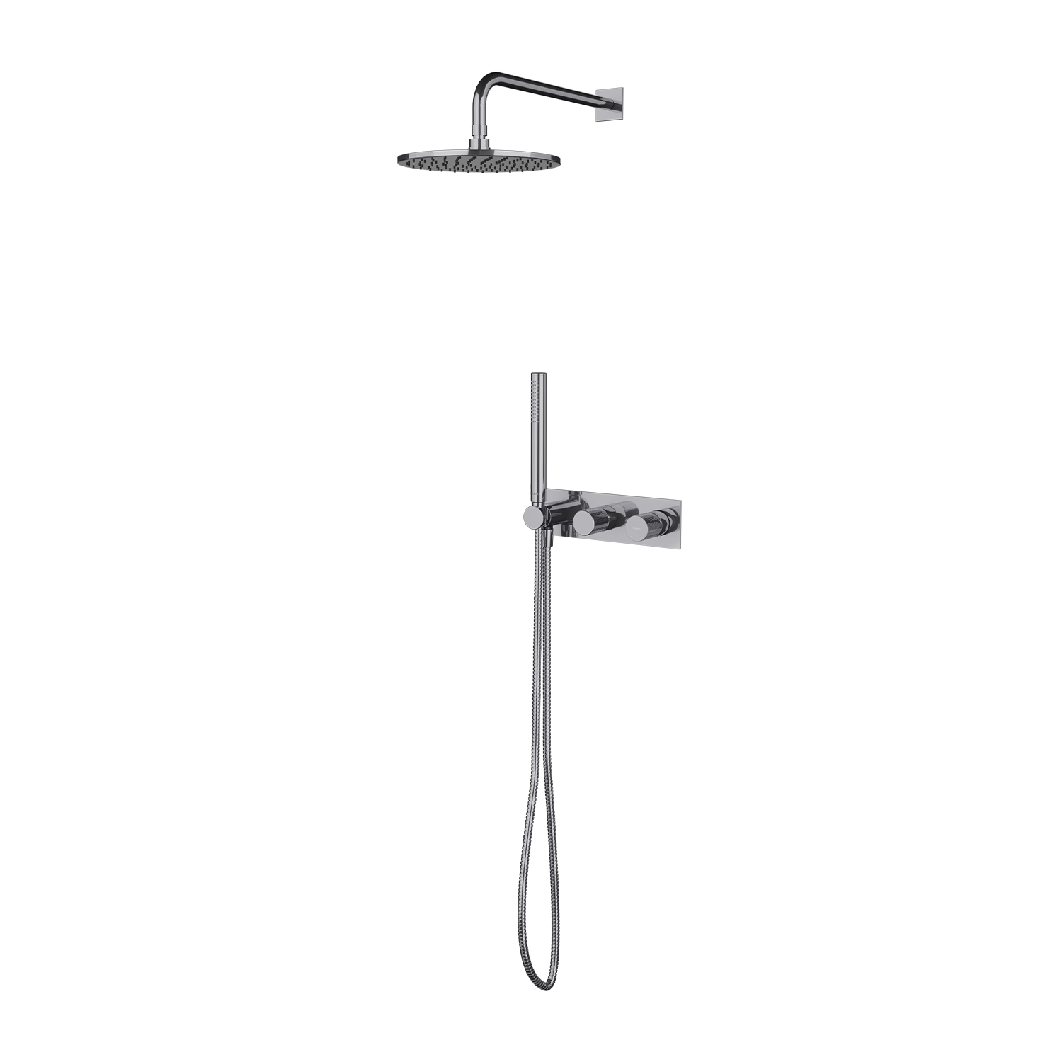 Set de duș îngropat Omnires Contour Chrome + corp instalare