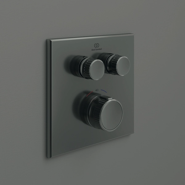 Baterie duș încastrată termostatată 2 cai Ideal Standard Ceratherm Navigo Square Magnetic Grey — 3