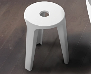 Стульчик Solid Surface Riho Silla 35x48x50 white matt