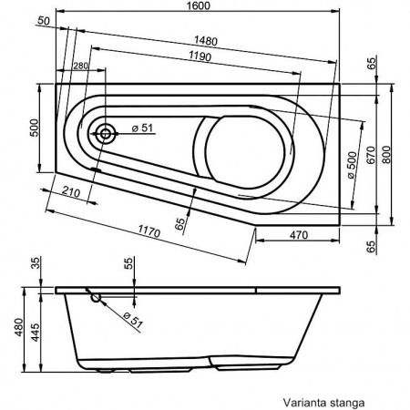 Ванна акриловая Riho Delta 160x80 ПР B068001005 — 8