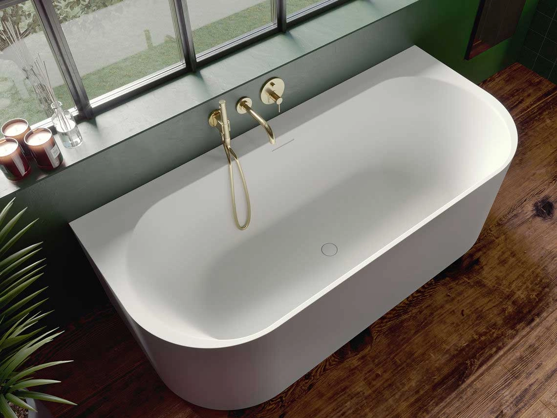 Cada Back to Wall Solid Surface Riho Valor 180x80 white matt