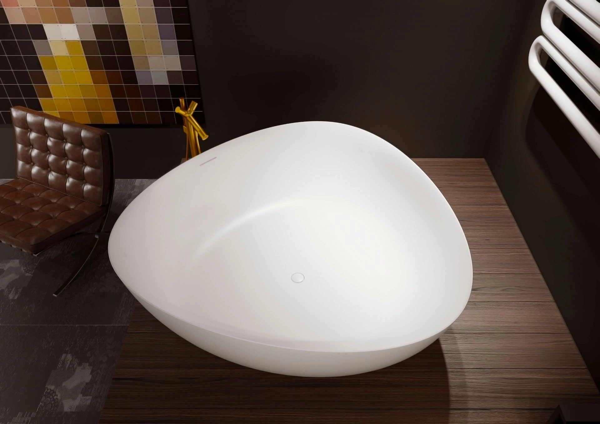 Cada Freestanding Solid Surface Riho Oviedo 160x160 white matt — 1