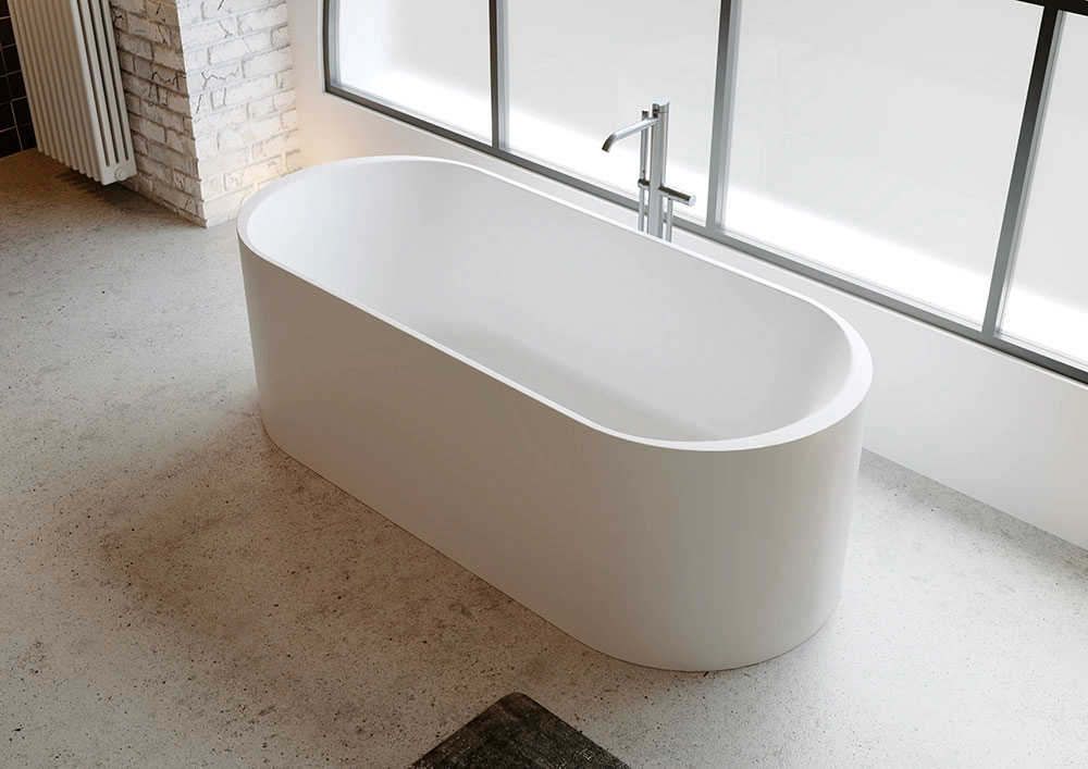 Cada Freestanding Solid Surface Riho Valor 170x72 white matt
