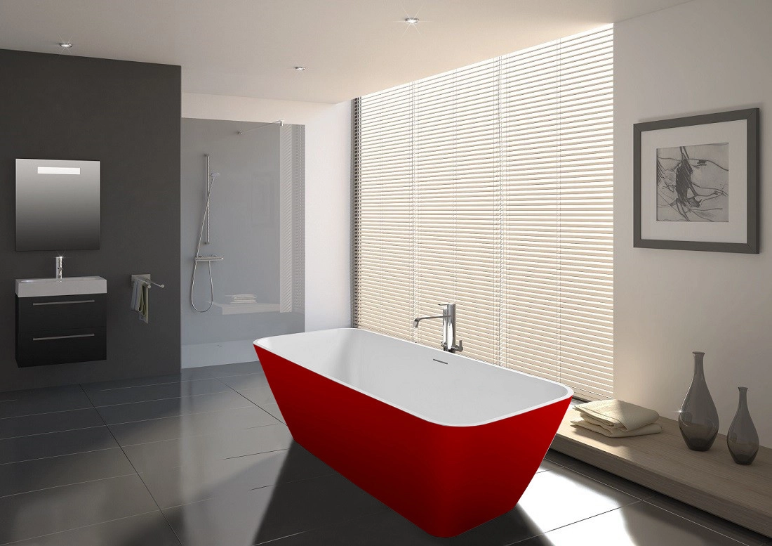 Ванна Freestanding Solid Surface Riho Malaga 160x75x56,5 Red Matt
