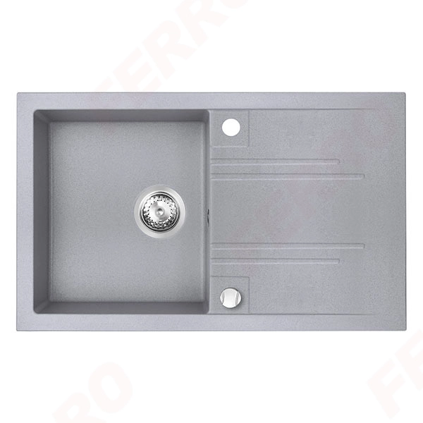 Chiuveta bucatarie cu o cuva 780x480 mm gri Ferro DRGM48/78GA