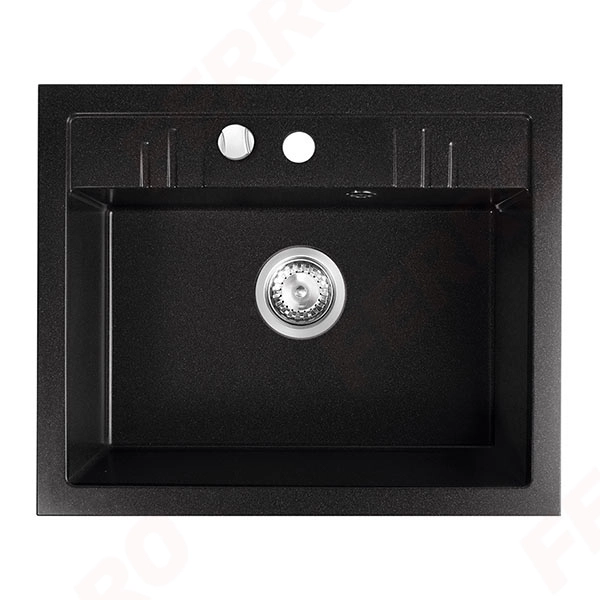 Chiuveta bucatarie cu o cuva 580x480 mm grafit Ferro DRGM1/48/58BA