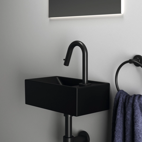 Асимметричный умывальник Ideal Standard I.Life S Black 37x21 cm Правый — 5