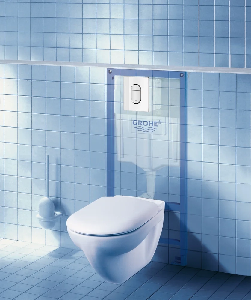Rama pentru suspendarea WC Grohe + buton oval — 2