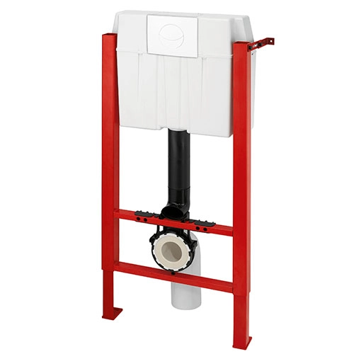 Rama pentru suspendarea WC Wirquin + buton alb Smile