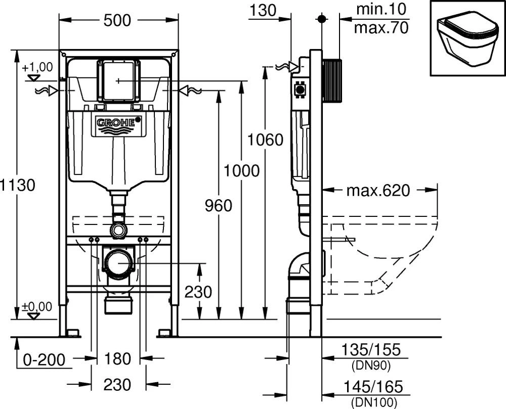 Rama pentru suspendarea WC Grohe RapidSL — 4