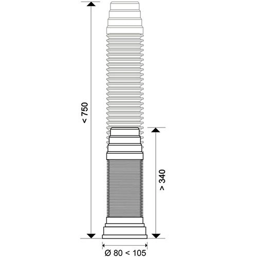 Гофра для унитаза Wirquin D110 L750mm(71260201) — 2