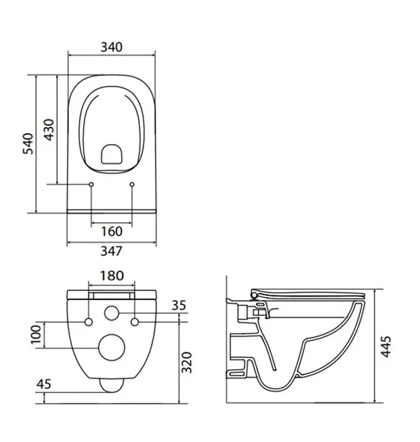 Vas WC suspendat Roca Palo/Alegra Rimless — vedere 2