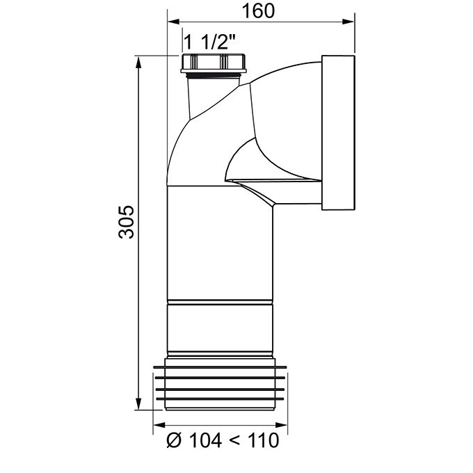 Соединитель для унитаза Wirquin угол D110 (71240001) — вид 2