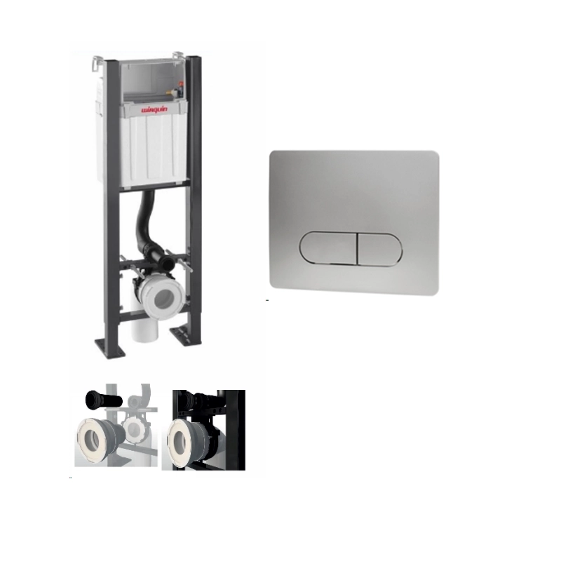 Rama pentru suspendarea WC Wirquin + buton Elipse Cromat