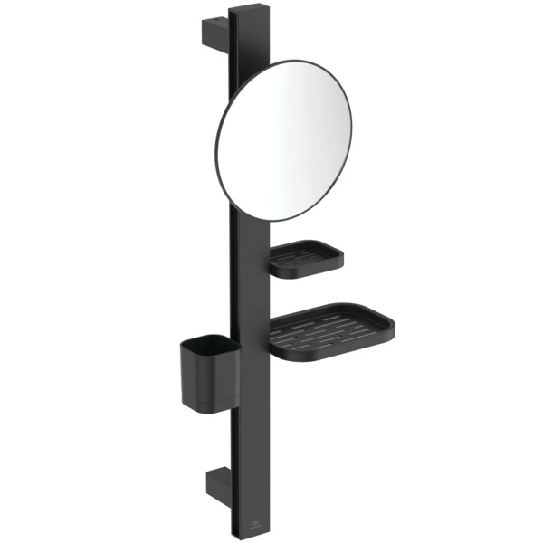 Beauty Bar Ideal Standard S ALU+ Negru Mat (Oglinda 200mm+Polita+Pahar+ suport Prosop) BD589XG