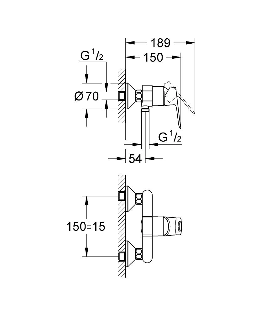 Смеситель для душа Grohe Bauloop — 3