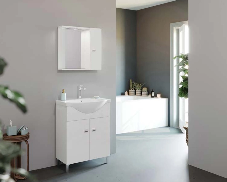 Mobilier de baie Savini Due Smart 65+oglinda cu dulap 809+199LED
