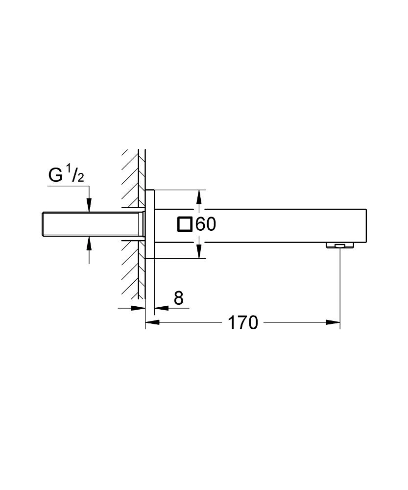 Pipa cada Grohe Eurocube 17 cm — vedere 2
