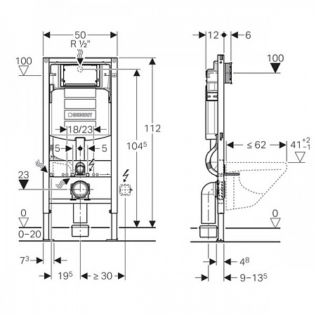 Инсталляция для подвесного унитаза Geberit Duofix Sigma — вид 2