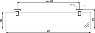Стеклянная полочка Ideal Standard IOM Negru Mat A9124XG — вид 3