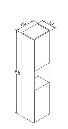Dulap penal ORKA Duden 168x40x30 Odeon Red Walnut — 2