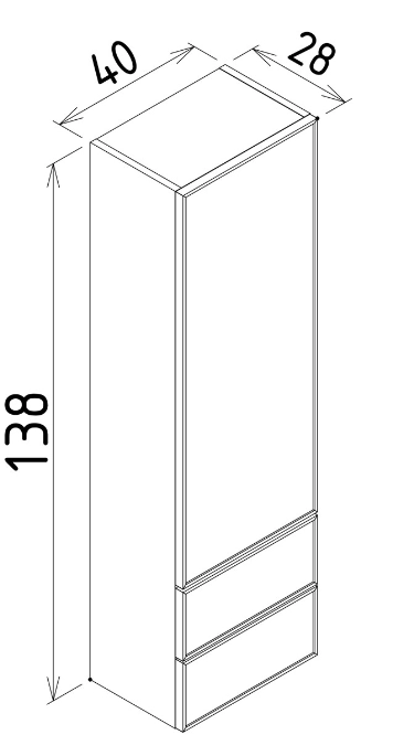 Шкаф-пенал Orka Solid 138x40x32 Anthracite matt — 2