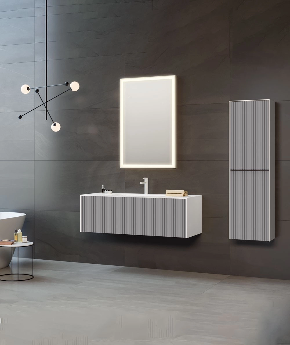 Умывальник с тумбой ORKA Cube 80 Grey Matt