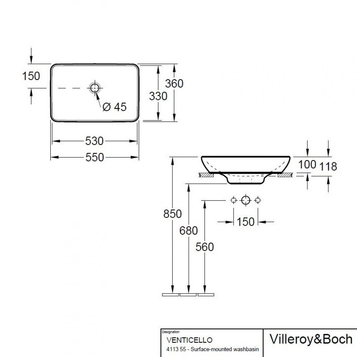 Умывальник накладной Villeroy&Boch Venticello — 5