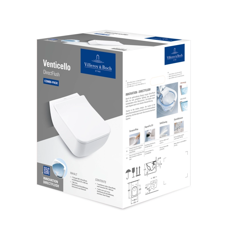 Унитаз подвесной Villeroy&Boch Venticello с крышкой Slimseat — 5