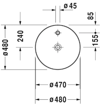 Lavoar pe blat Duravit Cape Code Round 48 cm — 3