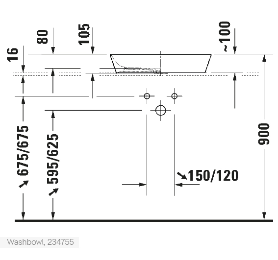 Умывальник накладной Duravit Cape Code 55x40 cm — 2