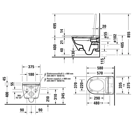 Умный унитаз Duravit SensoWash D-Neo Compact — 8