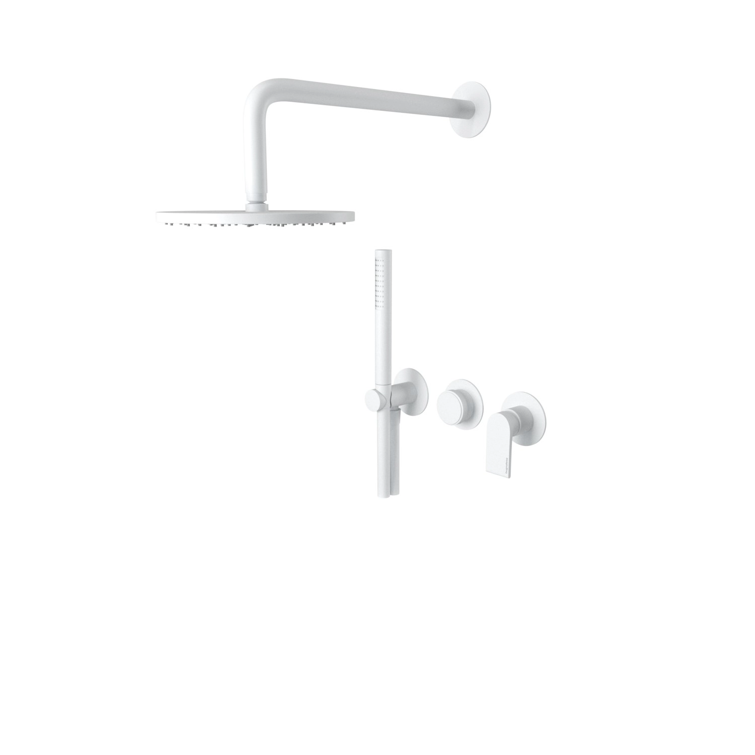Душевой комплект Bugnatese Simple Matt White + монтажный корпус