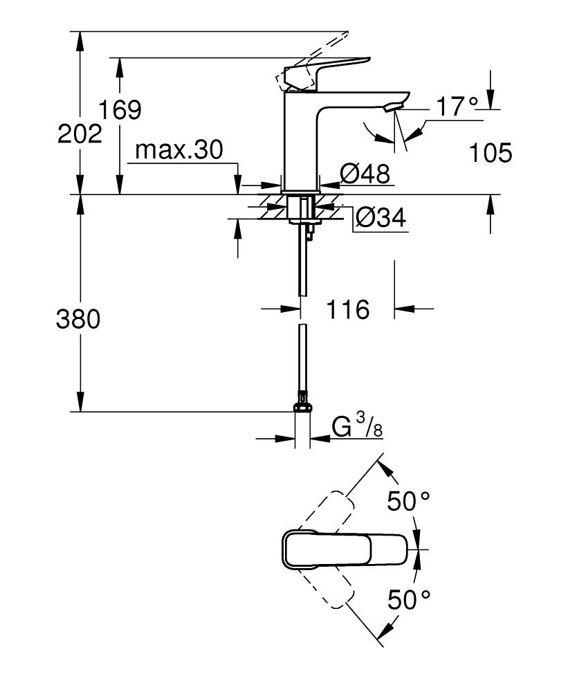 Смеситель для раковины Grohe Cubeo M Chrome — вид 3