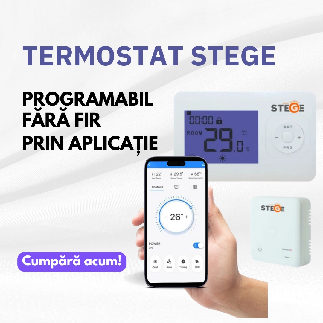 Termostat fara fir programabil Stege WT200 Wi-Fi