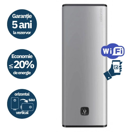 Boiler electric plat Atlantic Vertigo Steatite Wi-Fi 80 L Silver