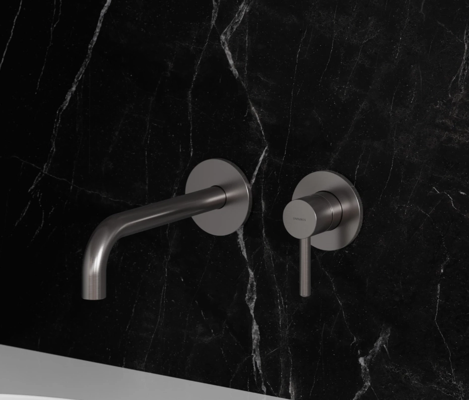 Baterie încastrată lavoar Omnires Y (Pipa 19-21 cm) Brushed Nickel + corp instalare — vedere 2