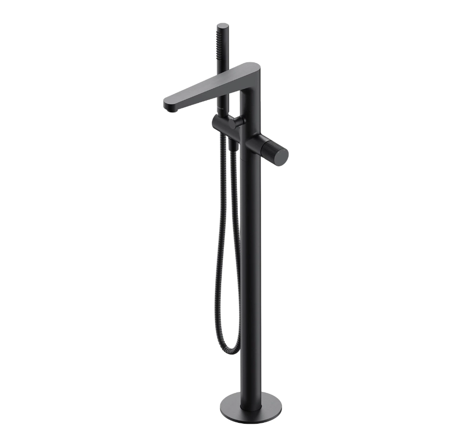 Baterie freestanding pentru cada Omnires Contour Brushed Anthracite