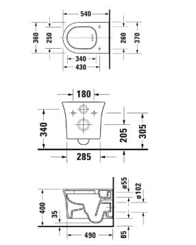 Vas WC suspendat Duravit White Tulip — vedere 4