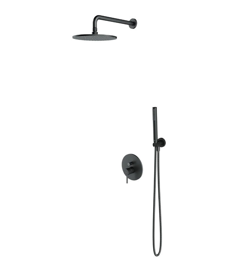 Set de duș îngropat Omnires Y Brushed Graphite + corp instalare