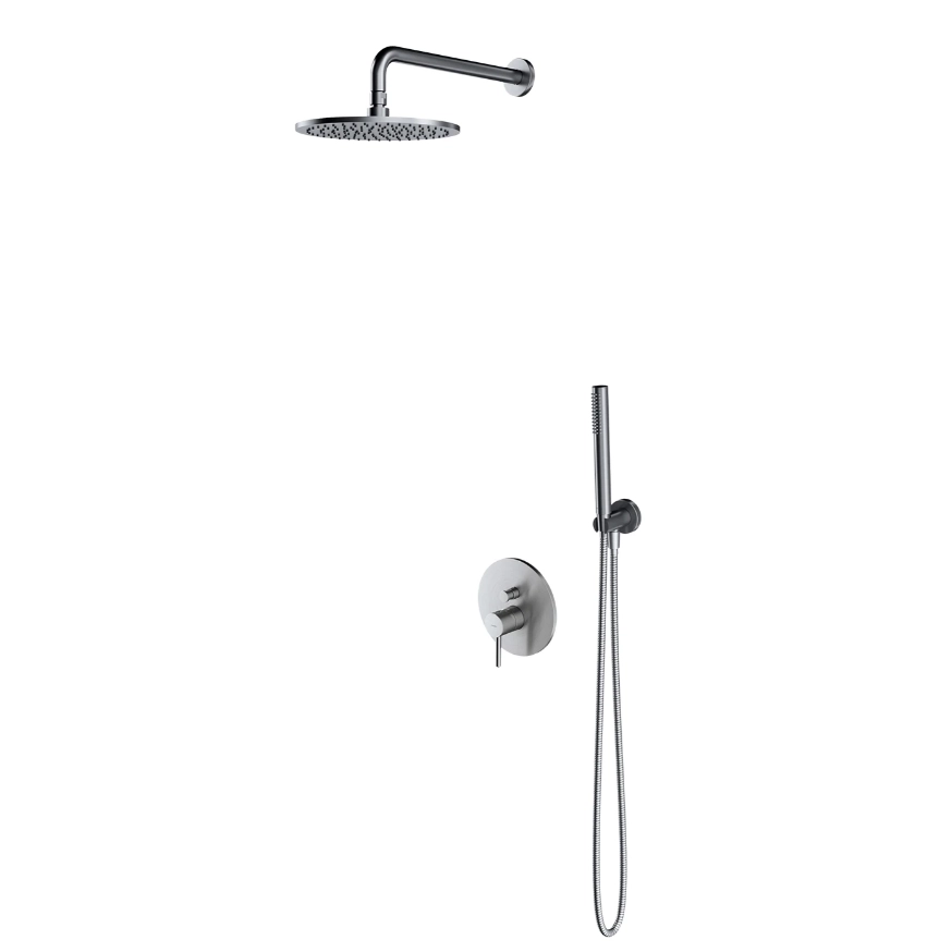 Set de duș îngropat Omnires Y Brushed Nickel + corp instalare